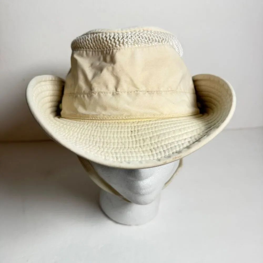 Vintage Tilley Endurables Airflo T4 Safari Hat Khaki Made Canada Size 7 1/4